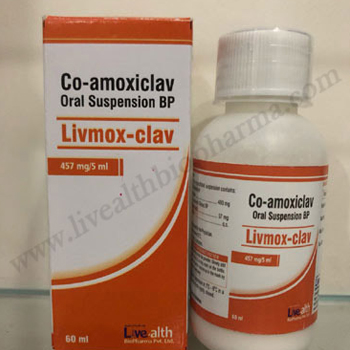 Co-amoxiclav Oral Suspension BP 457 mg/5 ml - Livealthbiopharma