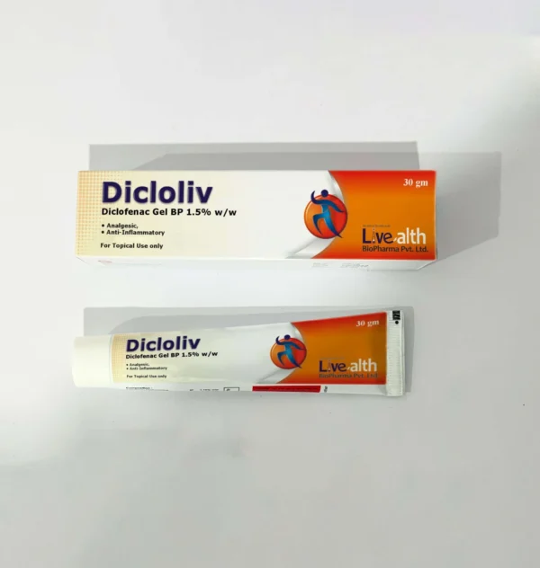 Buy Dicloliv (Diclofenac 1.5% Gel 30  gm) in India