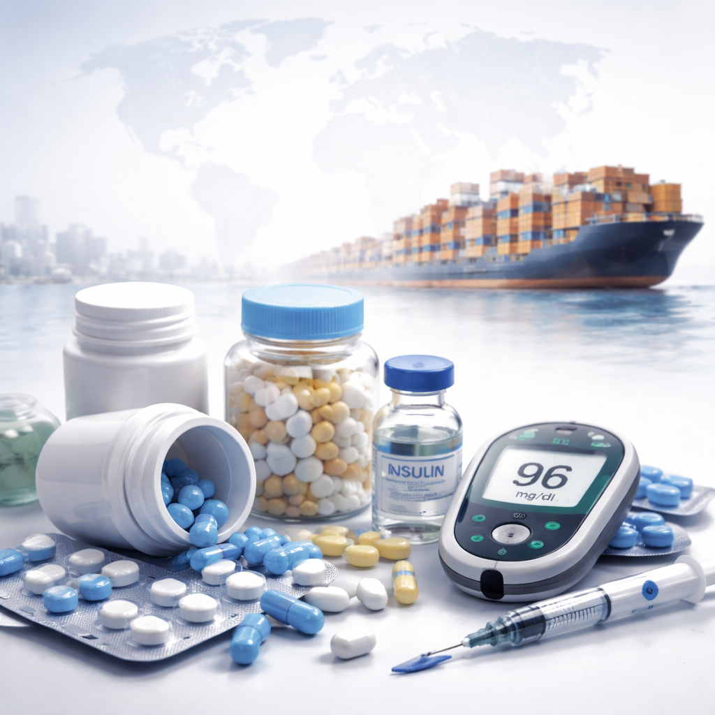 Medical Supplies And Global Shipping Backdrop