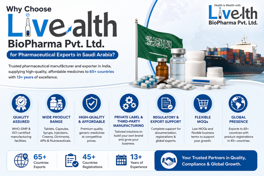 Why Choose Livealth Biopharma For Pharmaceutical Exports In Saudi Arabia